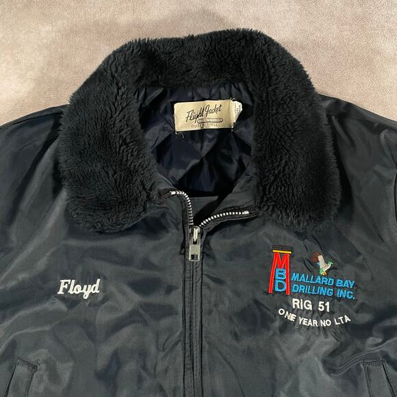 80’s VTG Flight Jacket Floyd Gorpcore Nylon Full Zip Insulated Bomber Jacket - Picture 7 of 7